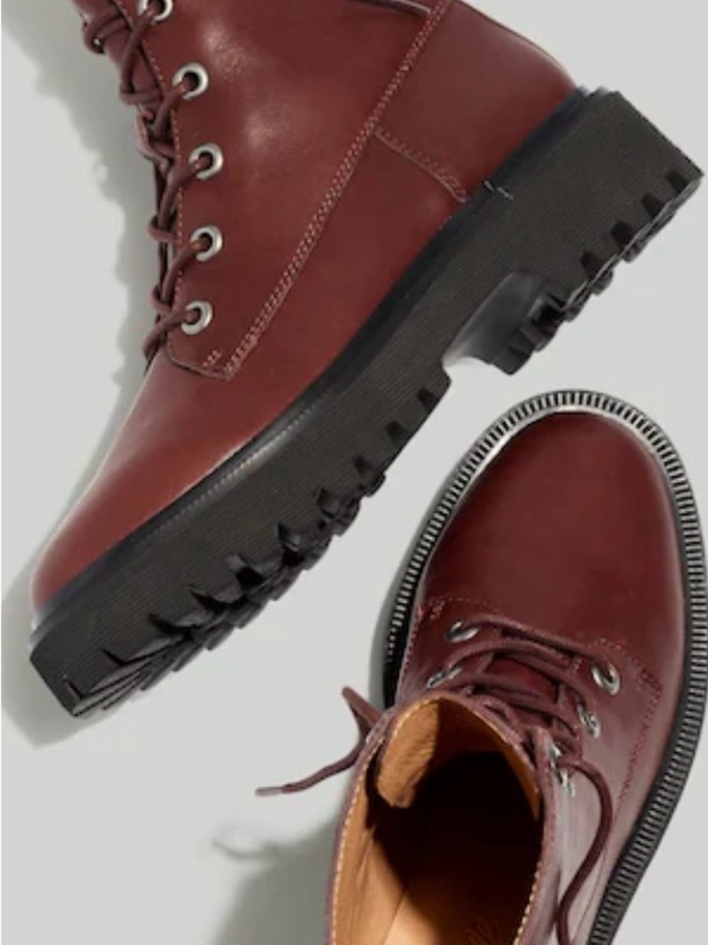 Madewell The Rayna Lace Up Boots - Picture 1 of 5
